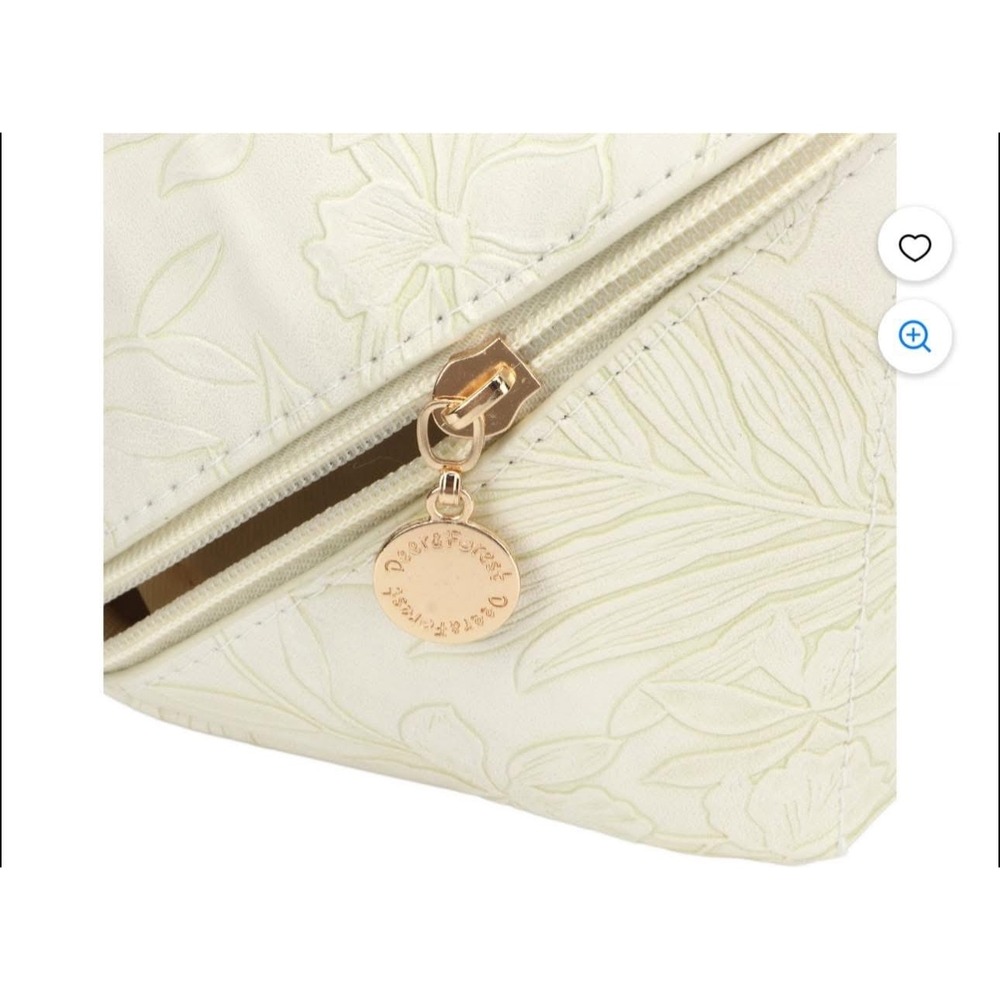 Elegant Floral Embossed‎ Cosmetic Bag Makeup Organizer Travel Toiletry Bag NWT - Picture 9 of 10